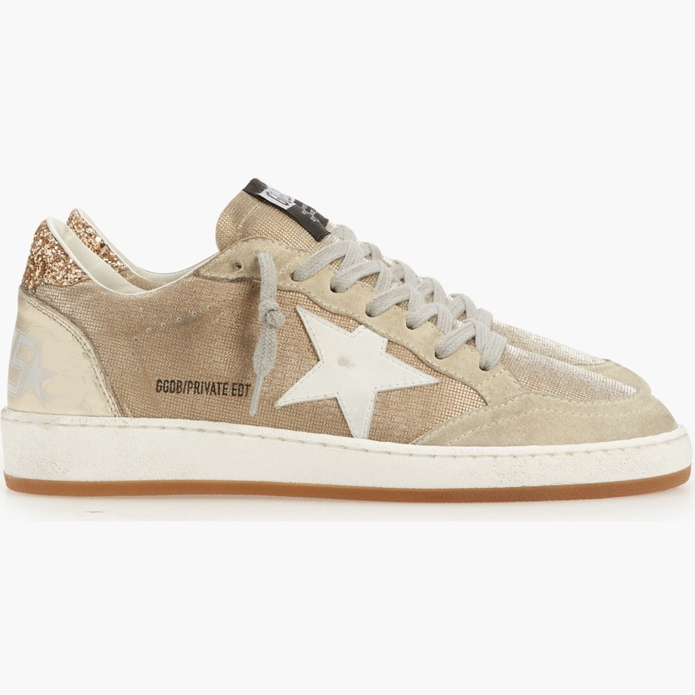 Golden Goose Gold White Grey Sneakers